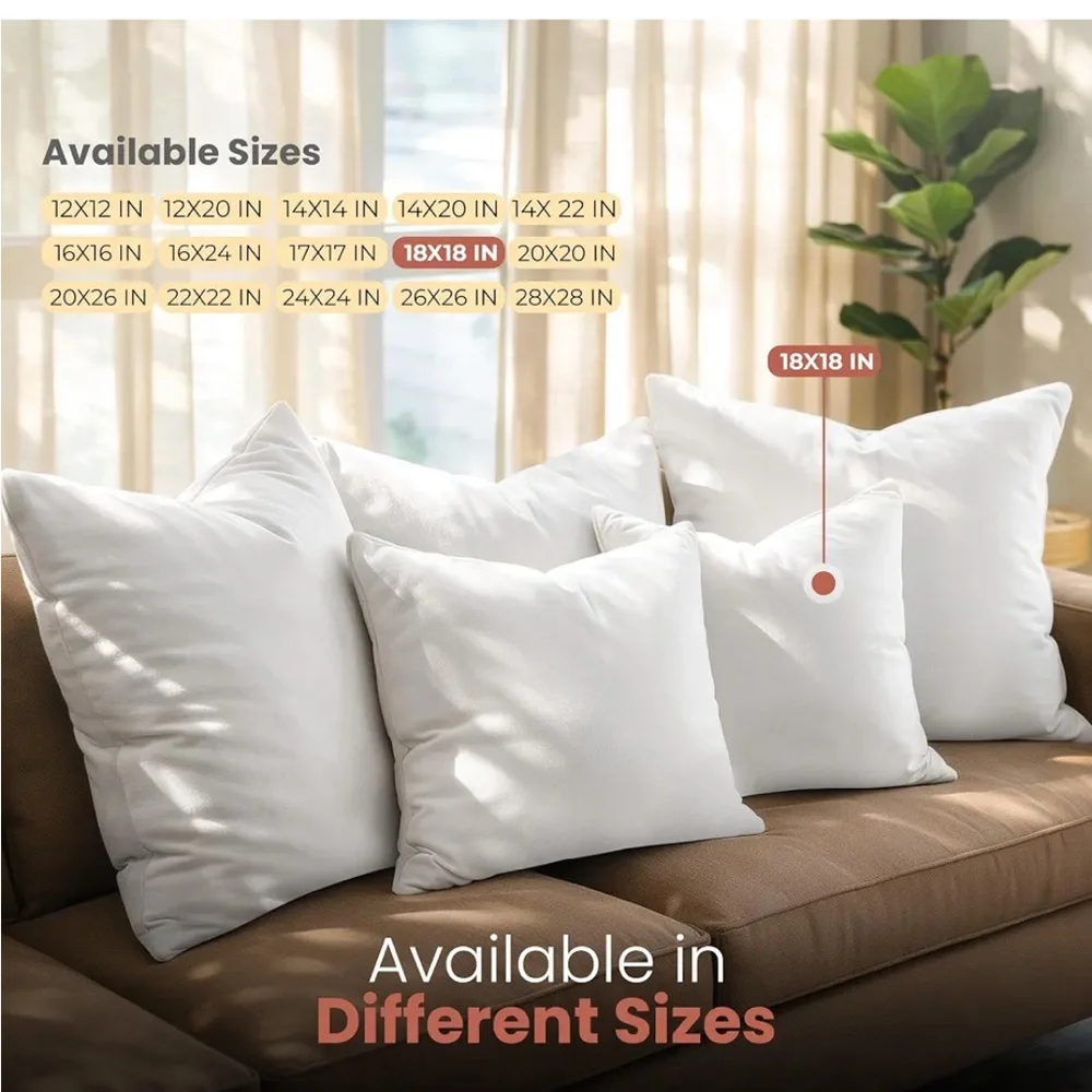 New in box Utopia Bedding Throw Pillow Inserts - White (2 Pack)